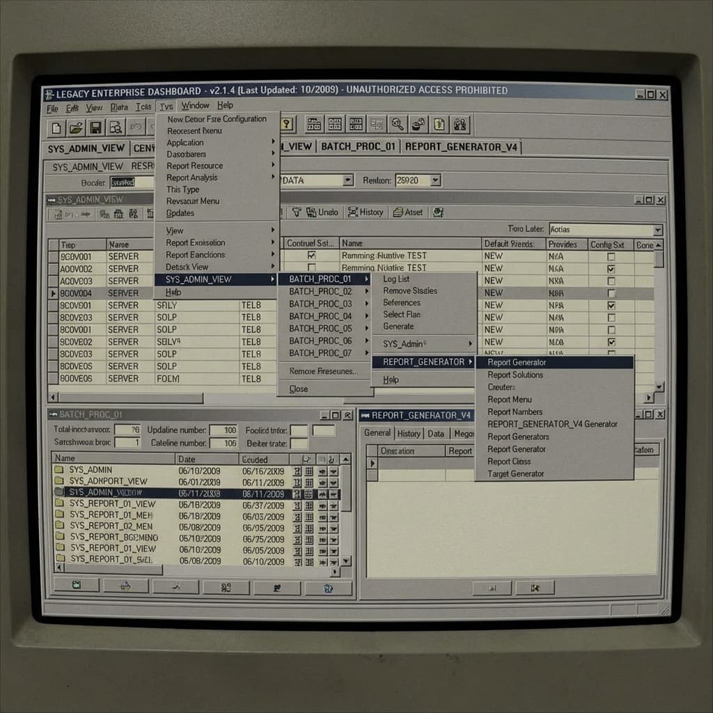 Legacy Dashboard - Cluttered